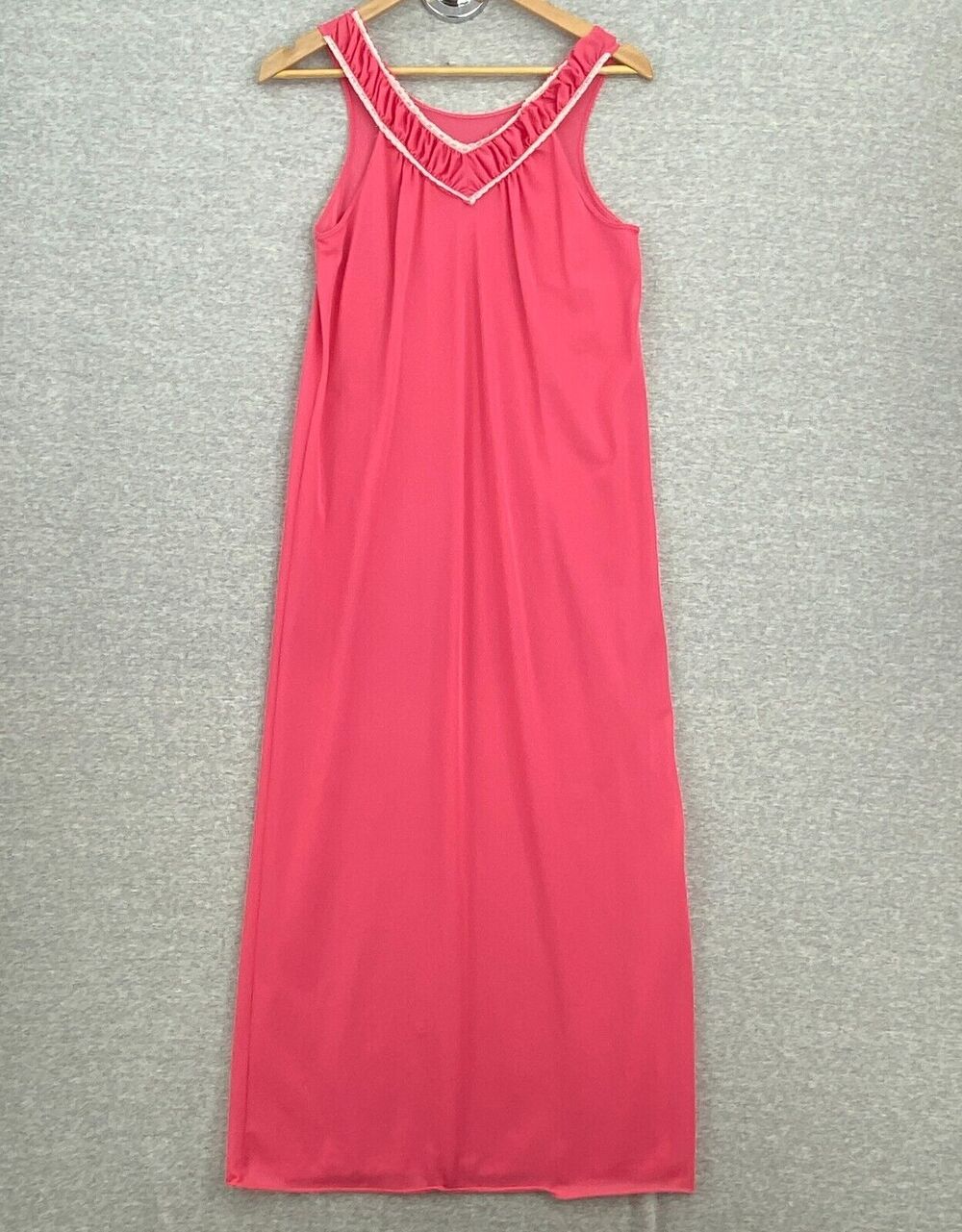 Vintage Spotlight Nightgown Womens Medium 14-16 Pink Maxi Sleeveless Slip Dress